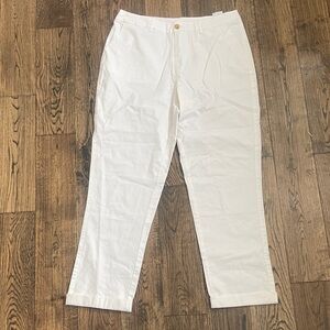 Elegant White Women's Straight Leg Pants